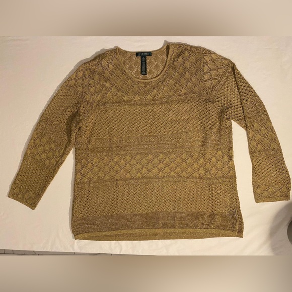 Lauren Ralph Lauren Tops - Lauren Ralph Lauren Metallic Gold Knit Top